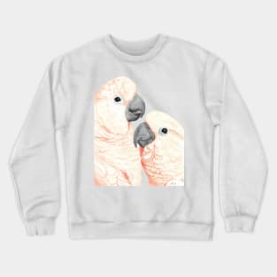 Moluccan cockatoos watercolor - parrot portrait painting Crewneck Sweatshirt